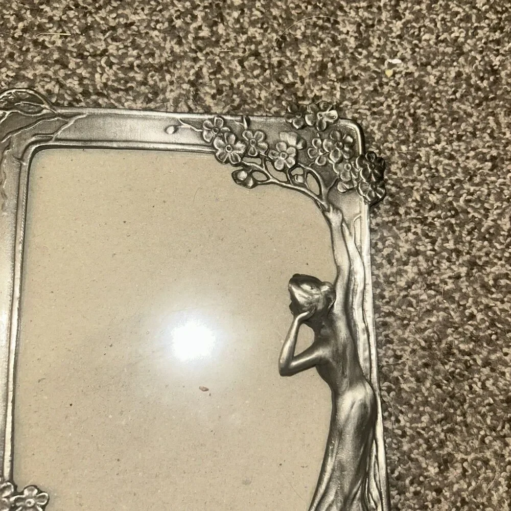 Art Nouveau Silver Lady Easel Mirror The Echo 10